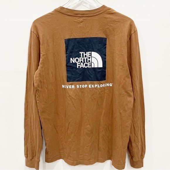The North Face Box Back Print Long Sleeve T-Shirt in Brown Men’s Medium - Picture 3 of 11